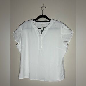 Blooming Jelly V-Neck Blouse with 1 Button Size XL